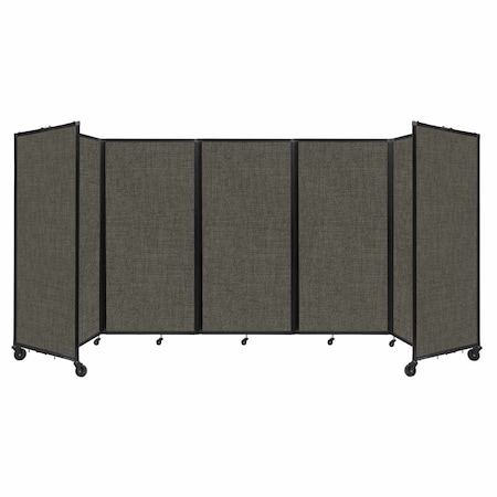 Versare Room Divider 360 Folding Portable Partition 14' x 6' Mocha Fabric 1173513